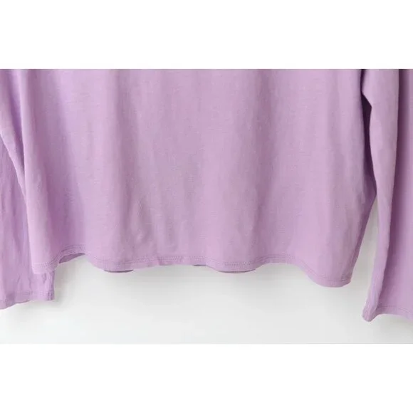 Vince Light Purple Pink Sheer Crew Neck Knit Top Cowl Neck Size S 100% Cotton - Picture 4 of 12
